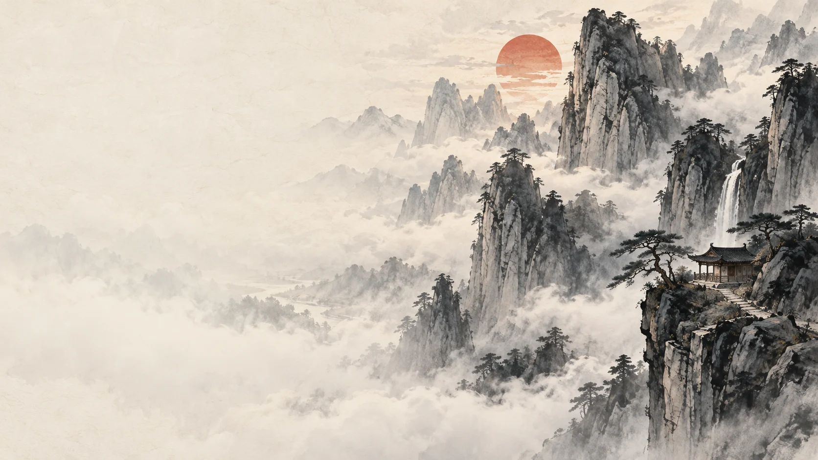 Inkstone Peaks — ink-painted or illustrated environment