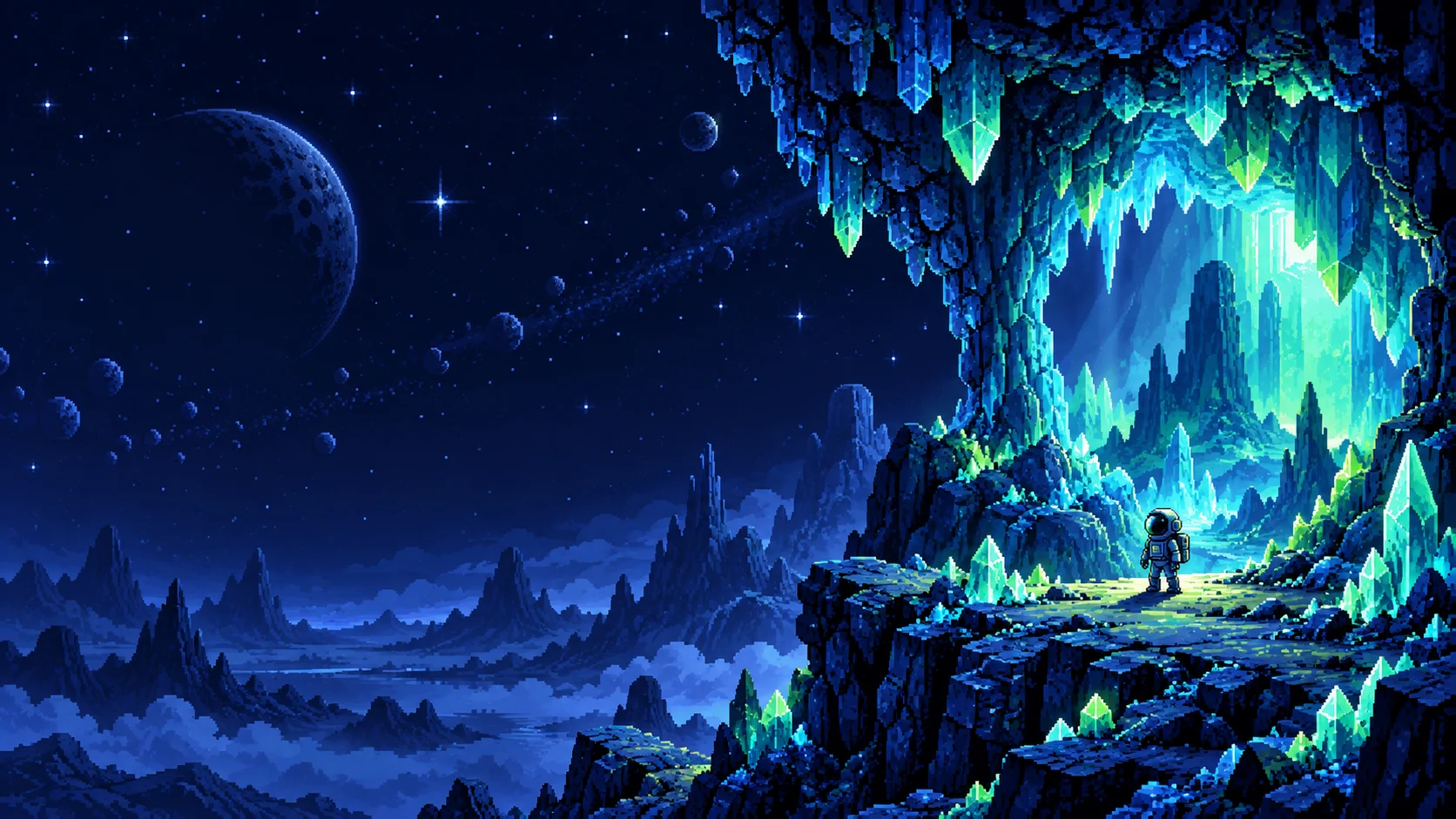 Pixel Expedition — ink-painted or illustrated environment